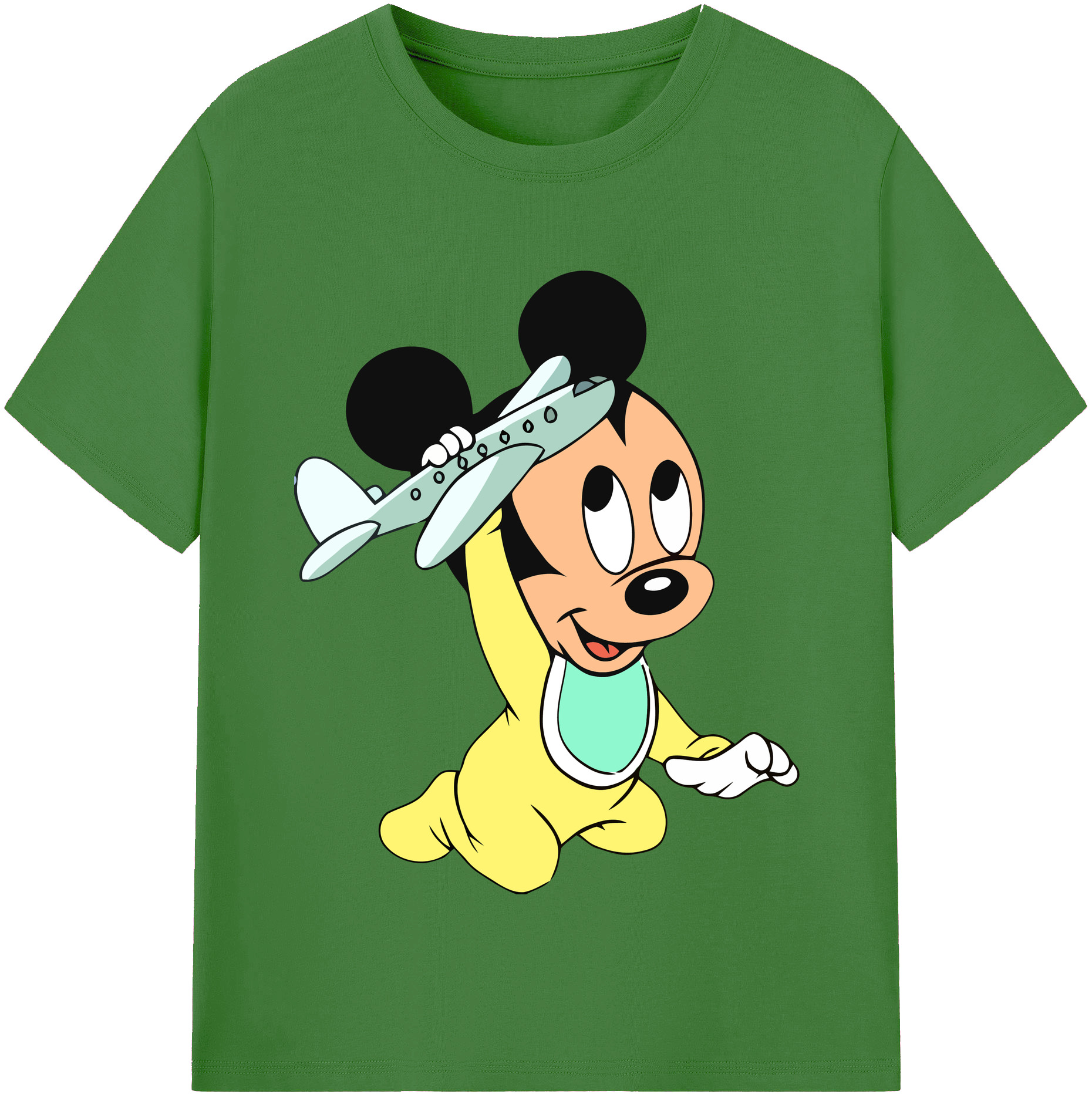 （画像用） ミッキーマウス Mickey Mouse レディースカジュアルプリントTシャツ（綿100％）
